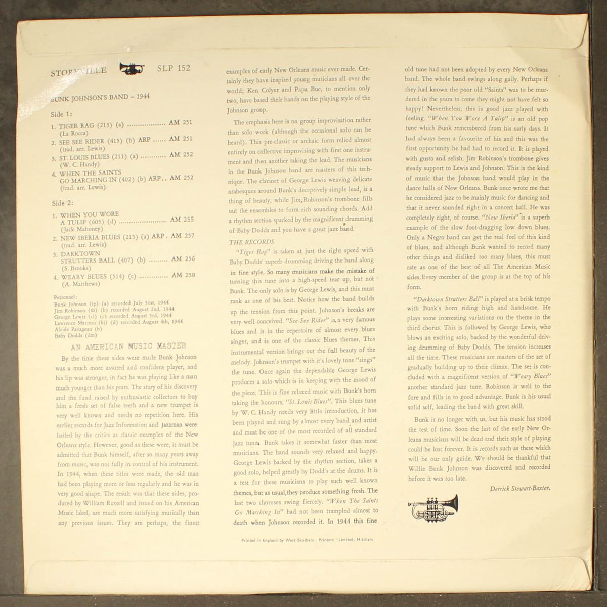 1944 by BUNK JOHNSON