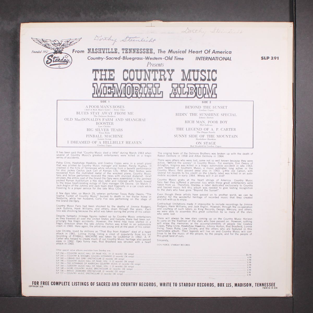 the country music memorial album by VARIOUS