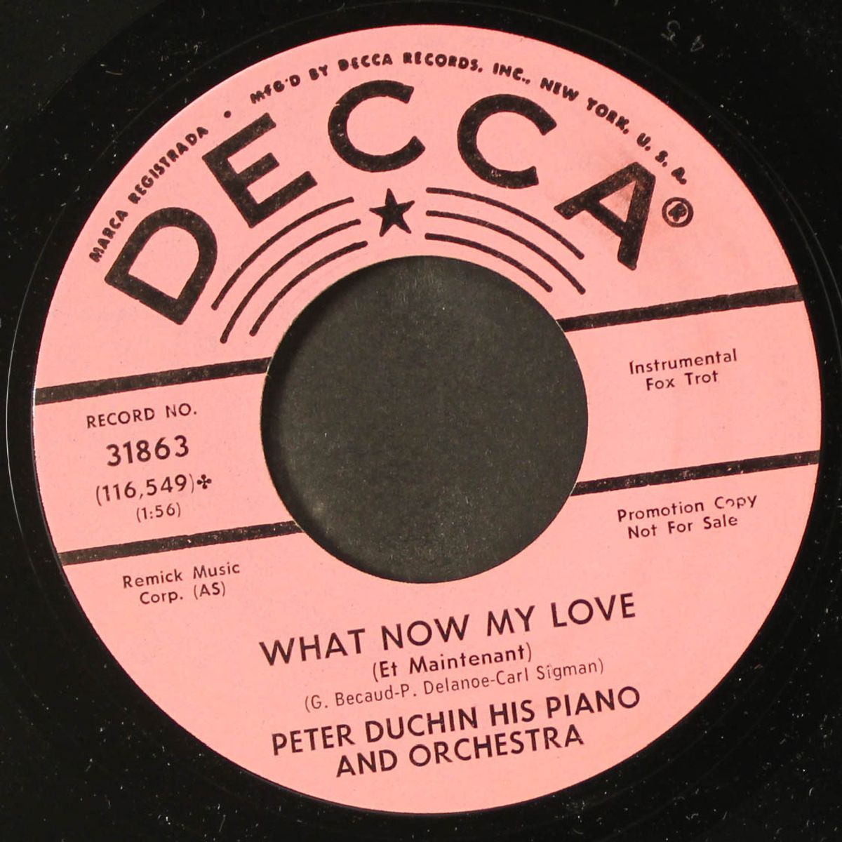 what now my love / come back to me by PETER DUCHIN