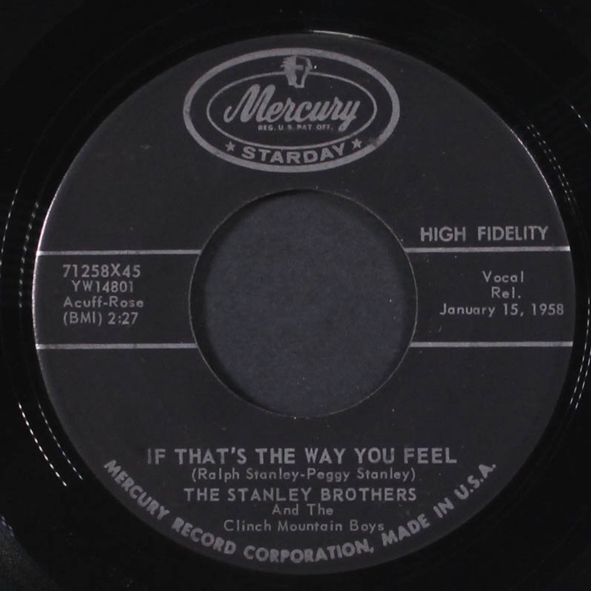 if that's the way you feel by STANLEY BROTHERS