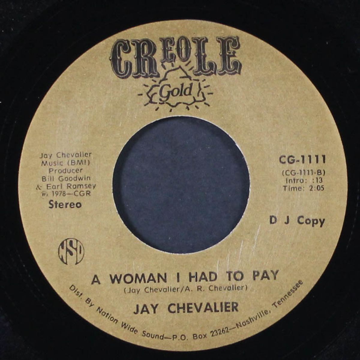 a woman i had to pay / bayou baby by JAY CHEVALIER