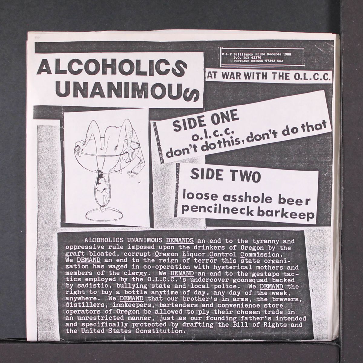 at war with the olcc by ALCOHOLICS UNANIMOUS