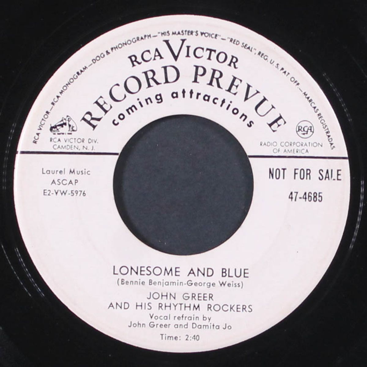 lonesome and blue / i need you by JOHN GREER