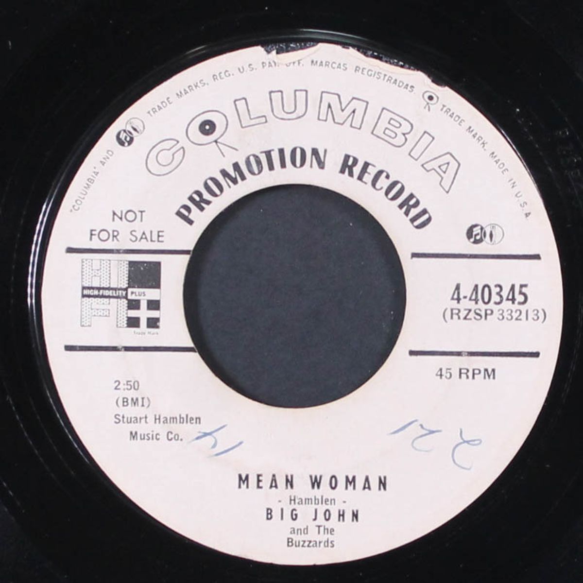 hey, little girl / mean woman by BIG JOHN & BUZZARDS