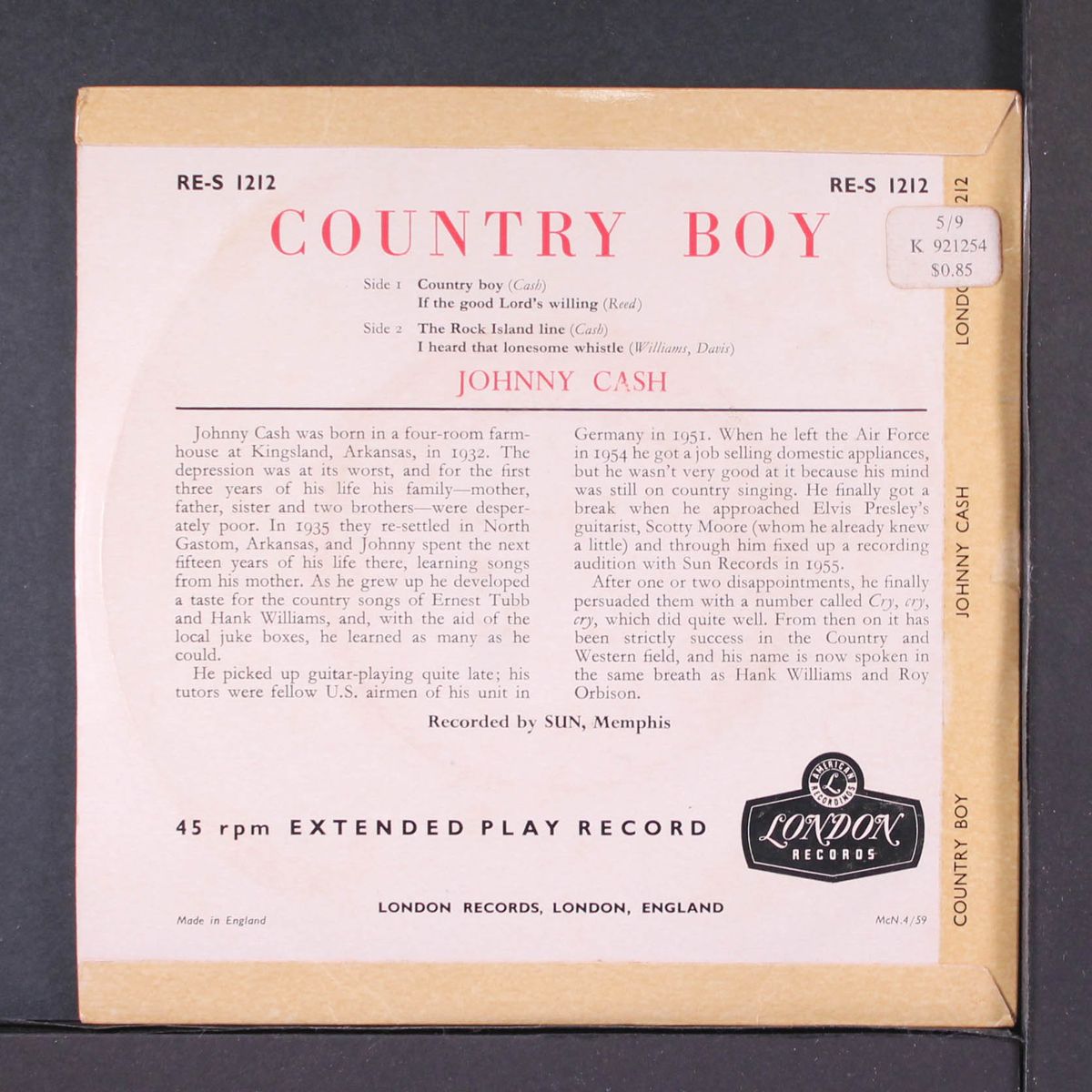 country boy by JOHNNY CASH