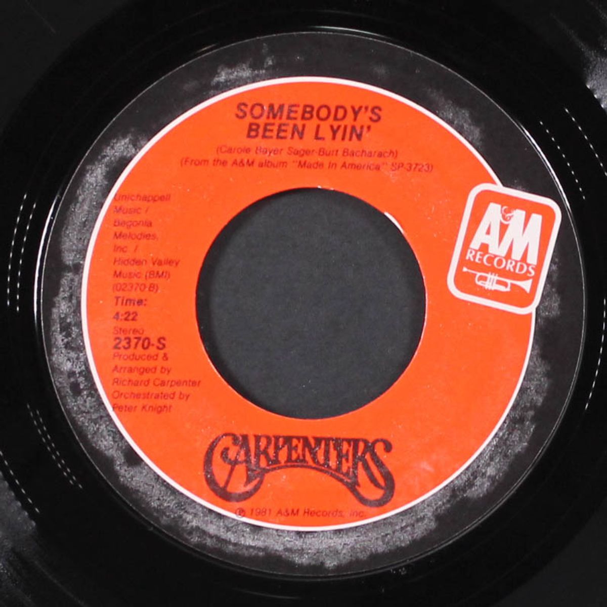 back in my life again / somebody's been lyin' by CARPENTERS