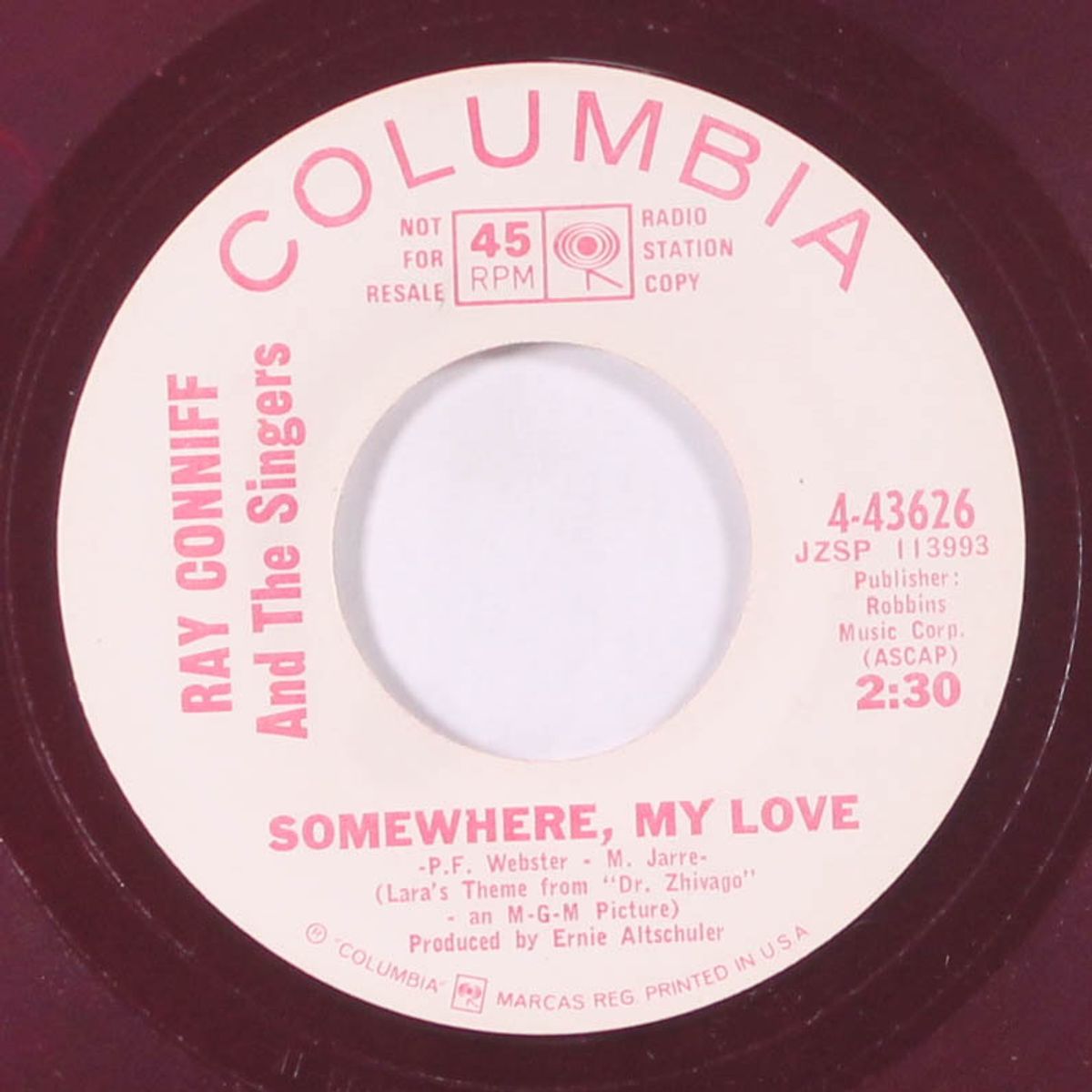 somewhere, my love / same by RAY CONNIFF