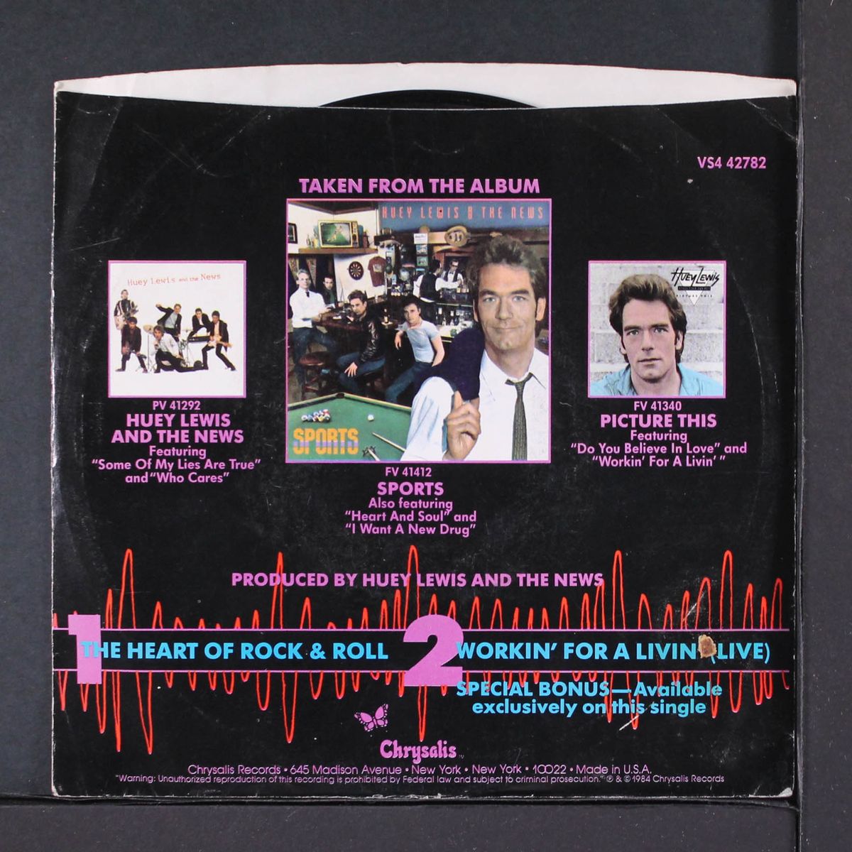 the heart of rock & roll / workin' for a livin' (live) by HUEY LEWIS & NEWS
