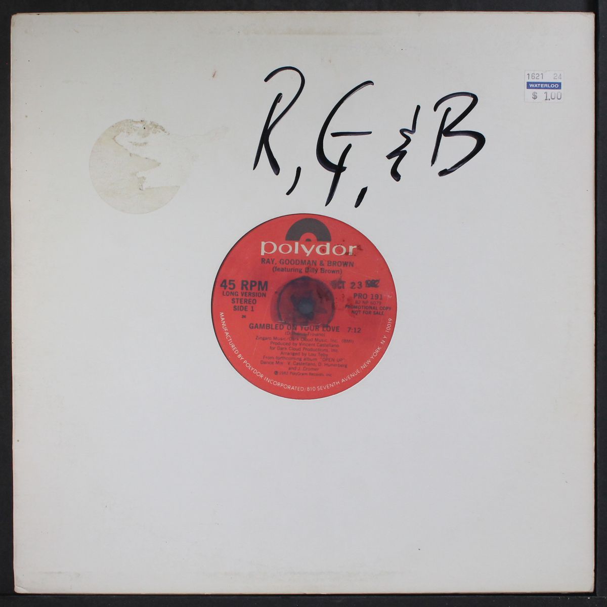 gambled on your love/instro by RAY, GOODMAN & BROWN