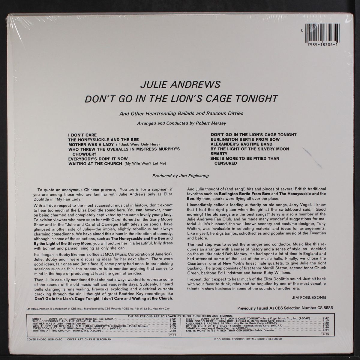 don't go in the lion's cage tonight by JULIE ANDREWS