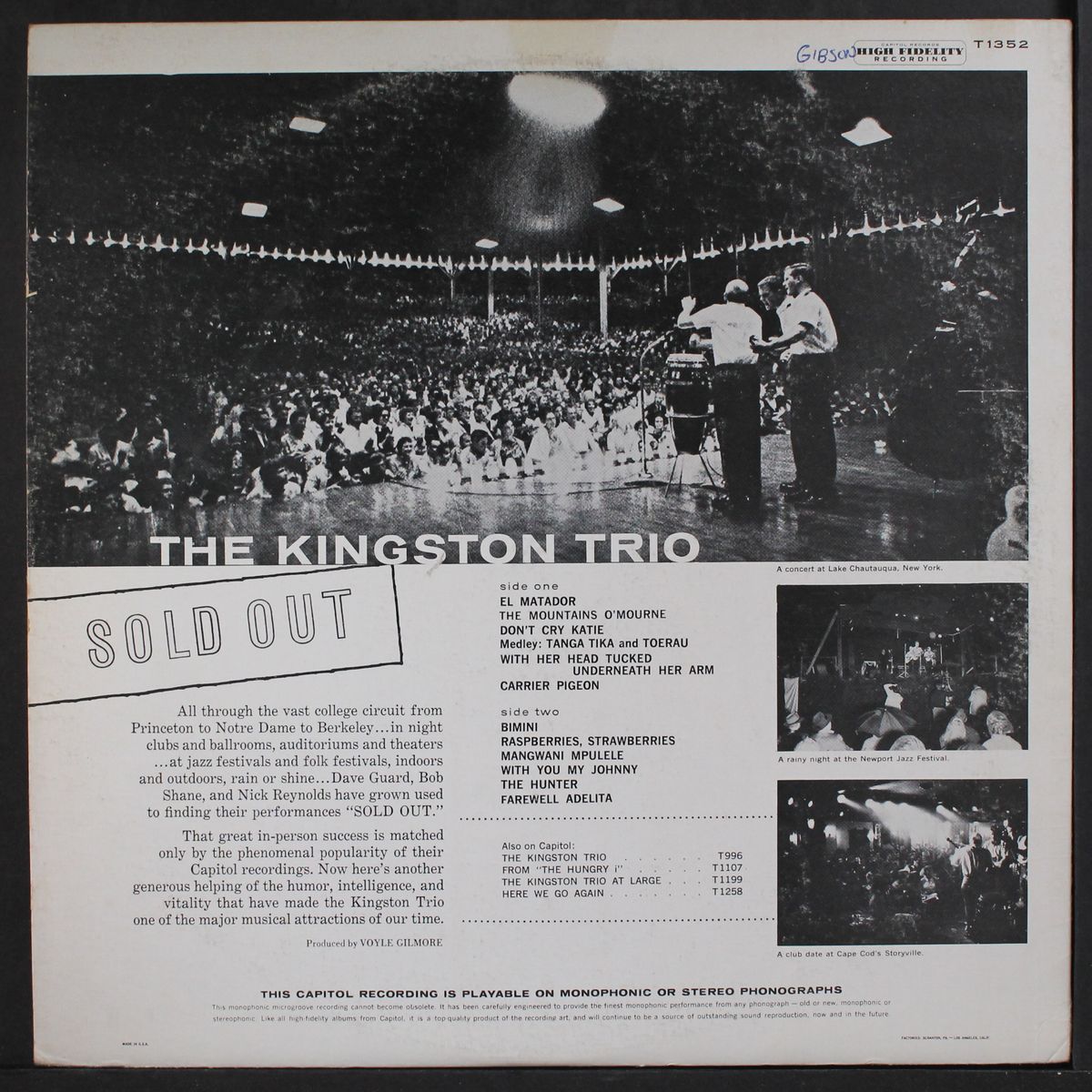 sold out by KINGSTON TRIO