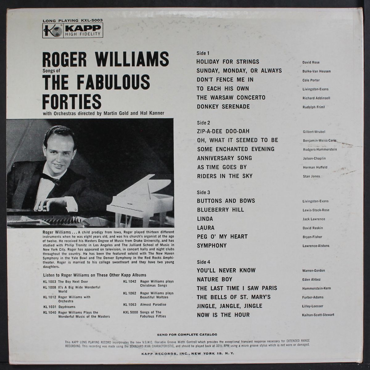 songs of the fabulous forties by ROGER WILLIAMS