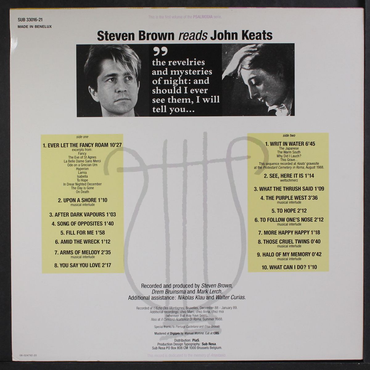 reads john keats by STEVEN BROWN