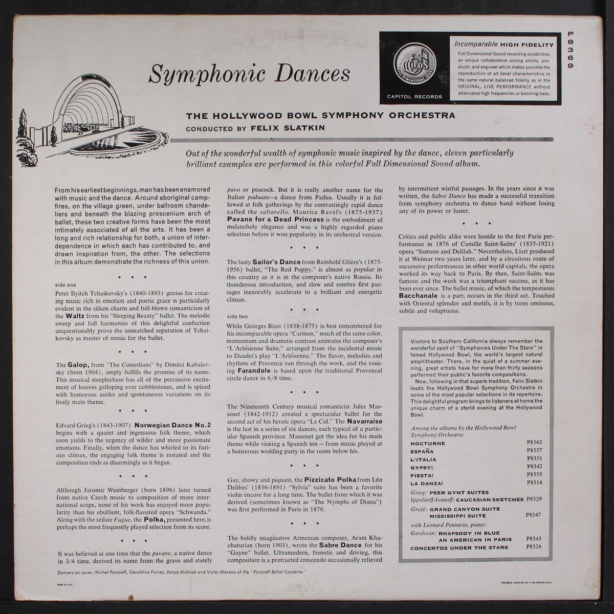 symphonic dances by HOLLYWOOD BOWL SYMPHONY ORCHESTRA
