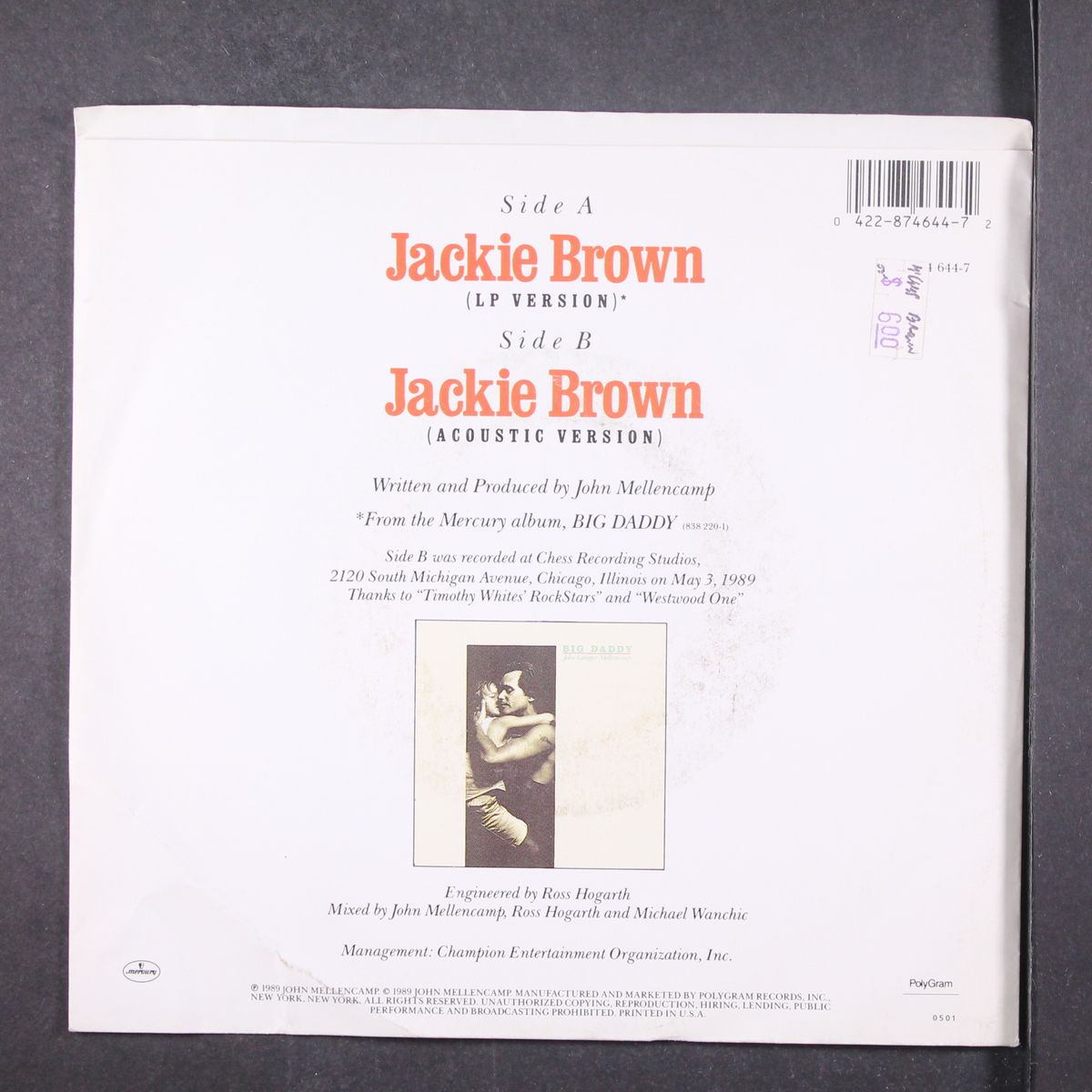 jackie brown by JOHN COUGAR MELLENCAMP