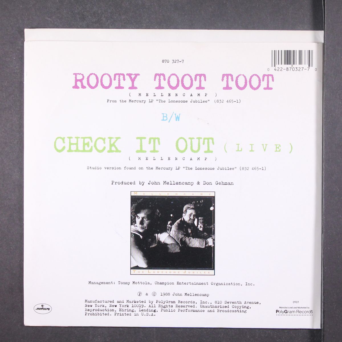 rooty toot toot by JOHN COUGAR MELLENCAMP