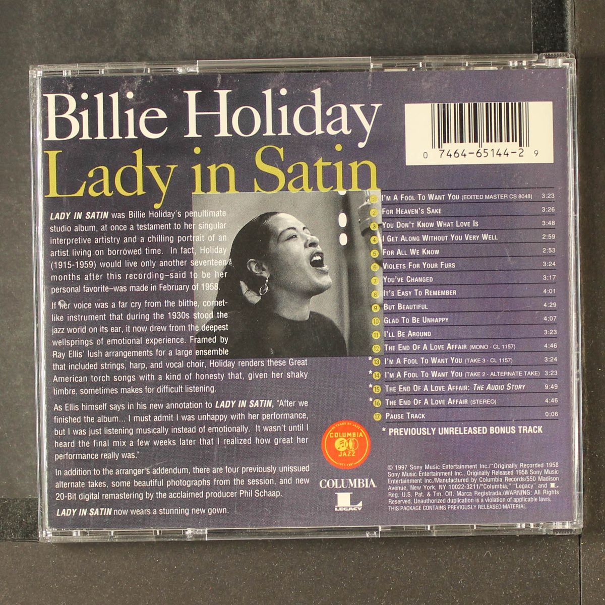 lady in satin by BILLIE HOLIDAY