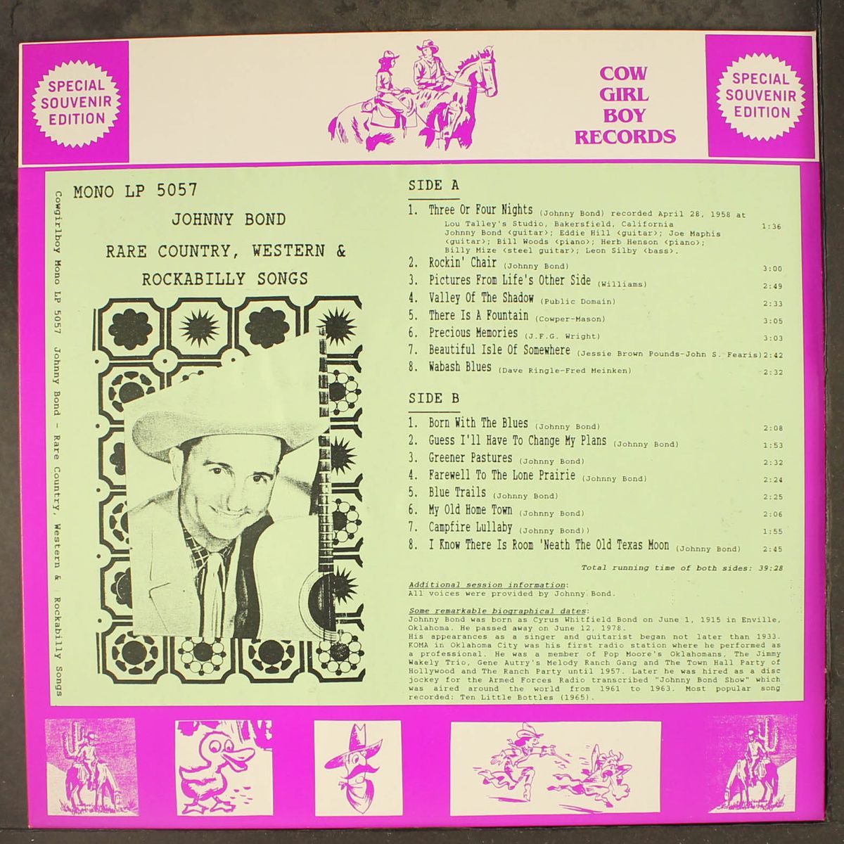 rare country, western & rockabilly songs by JOHNNY BOND