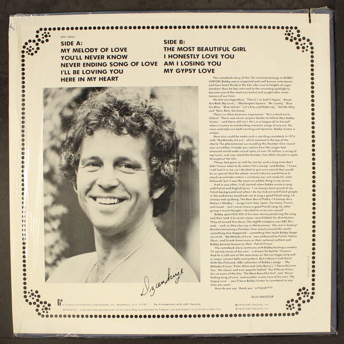 memories of love by BOBBY VINTON