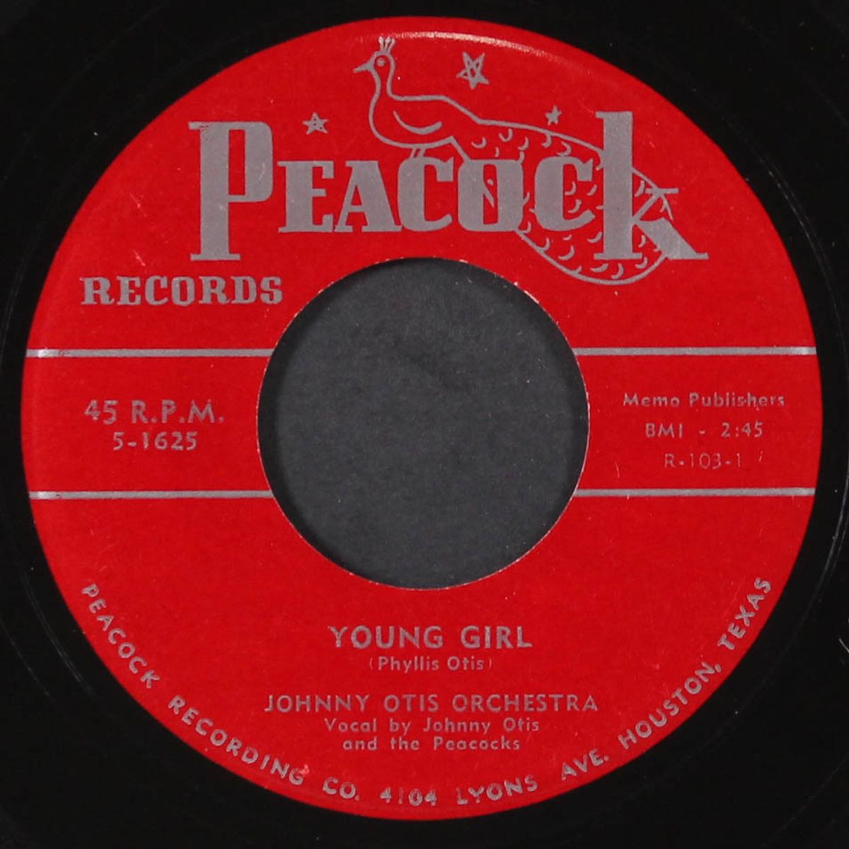 young girl / rock me baby by JOHNNY OTIS & PEACOCKS