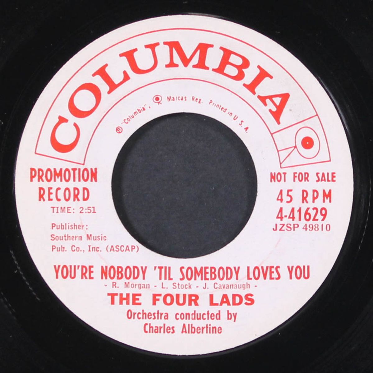 you're nobody til somebody loves you / goona goona by FOUR LADS