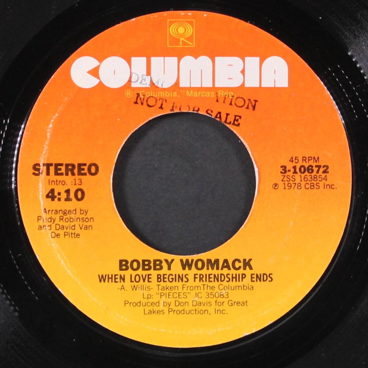 trust your heart / when love begins friendship ends by BOBBY WOMACK