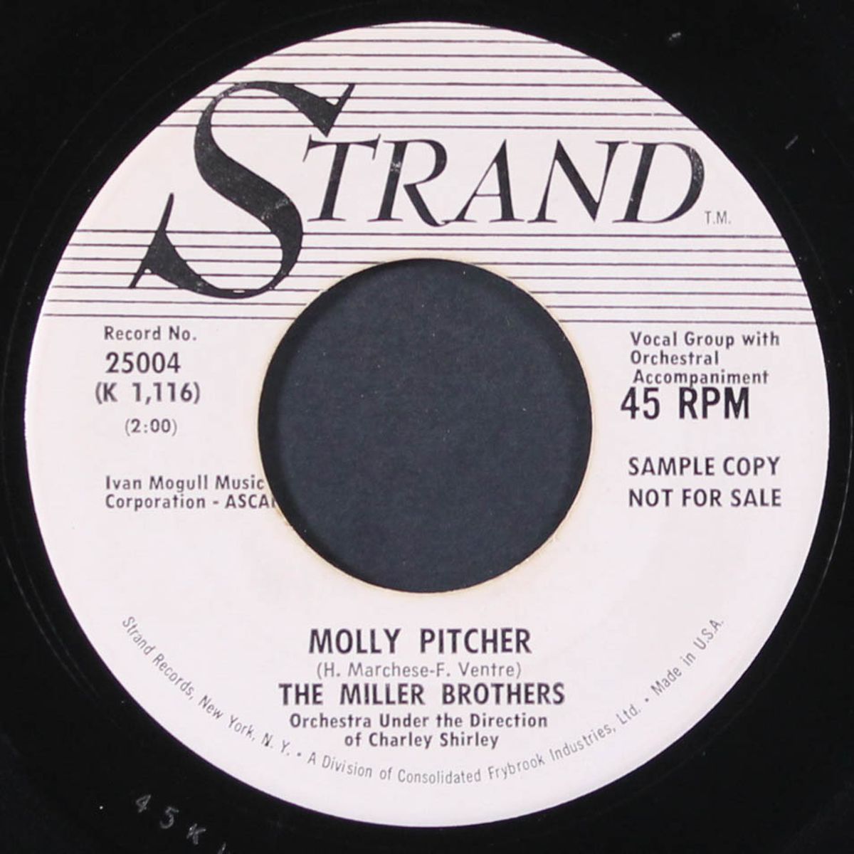 molly pitcher / nothing lasts forever by MILLER BROTHERS