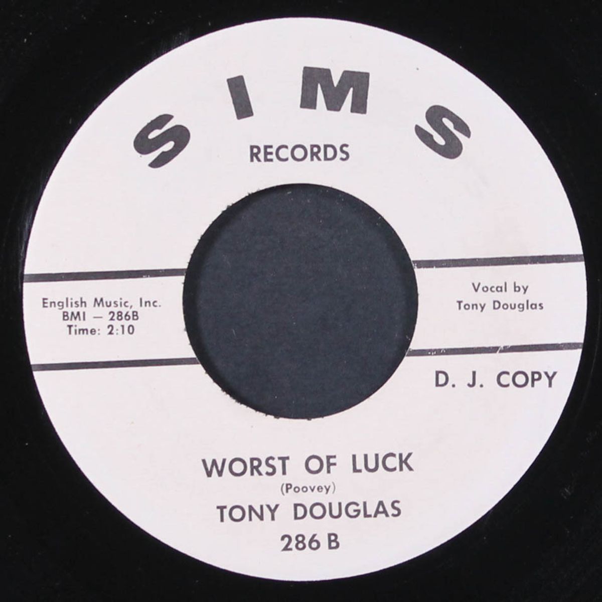 thanks a lot / worst of luck by TONY DOUGLAS
