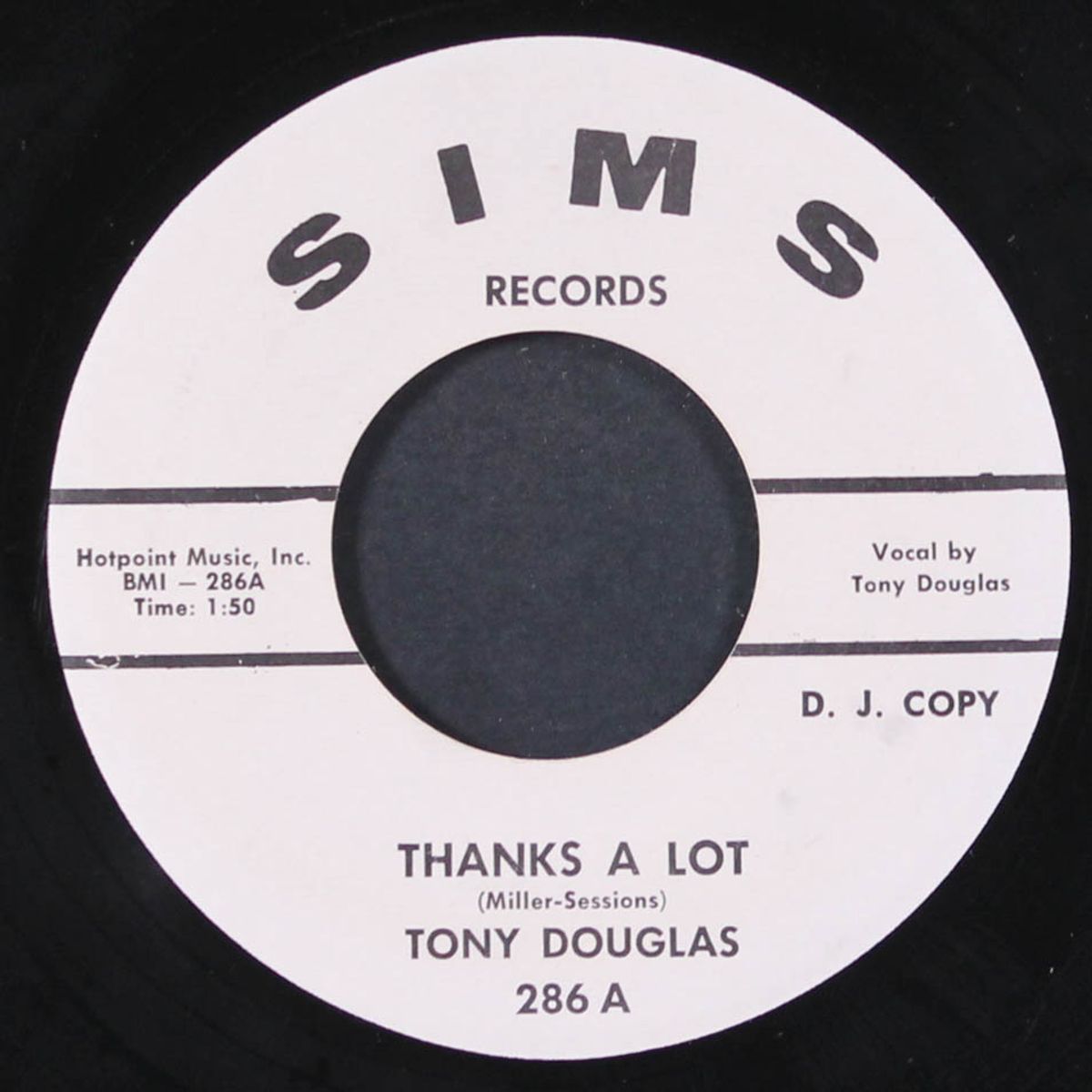thanks a lot / worst of luck by TONY DOUGLAS