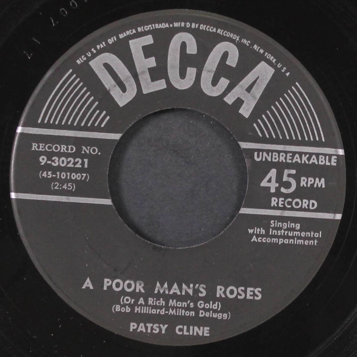 walkin' after midnight / poor man's roses by PATSY CLINE
