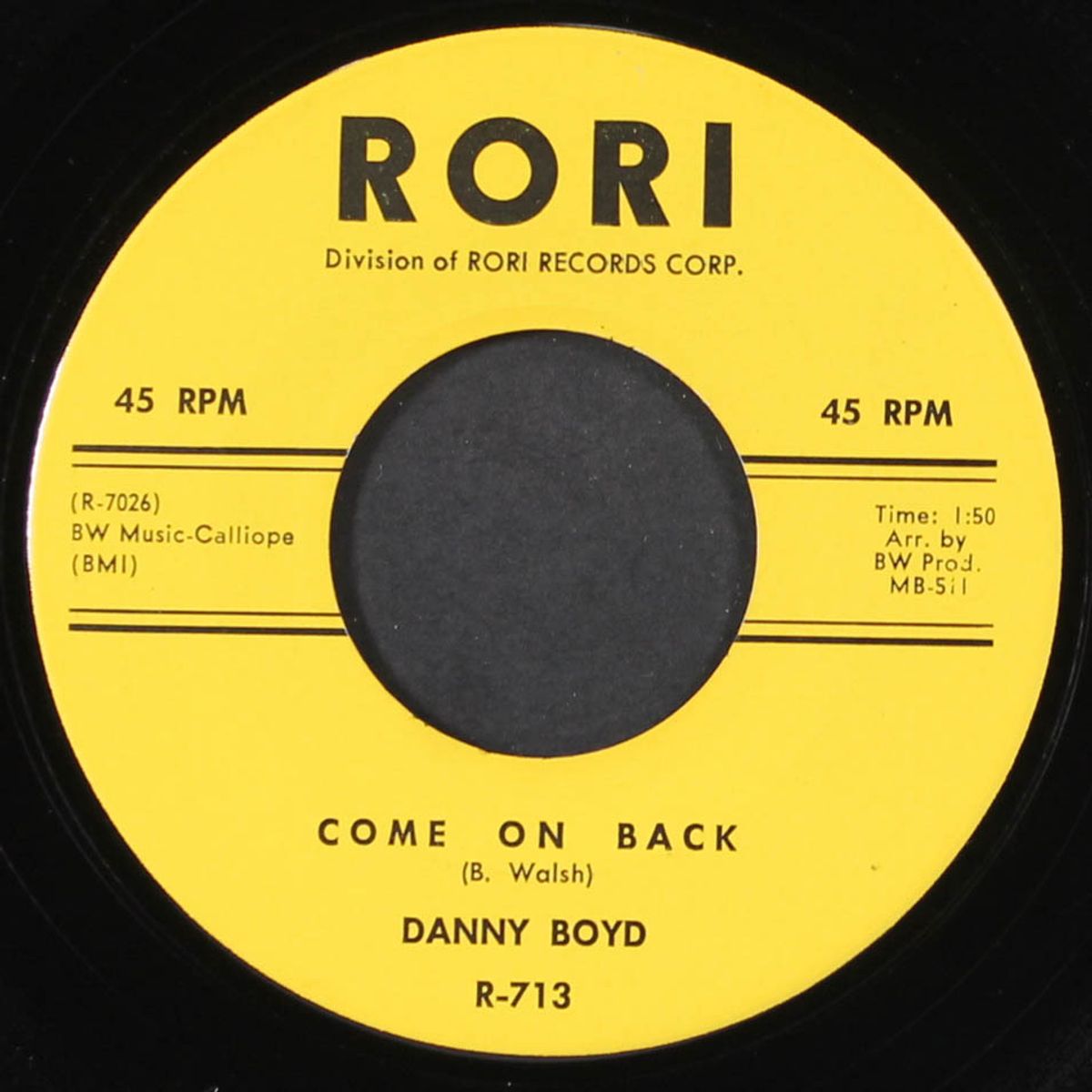 come on back / just a little bit sweeter by DANNY BOYD