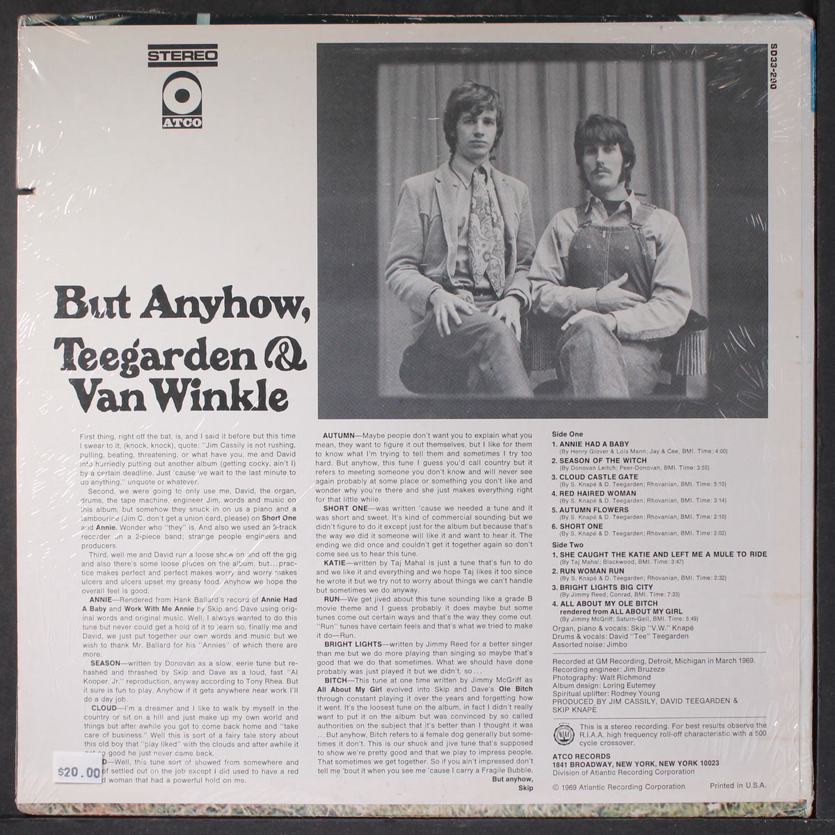 but anyhow, by TEEGARDEN & VANWINKLE