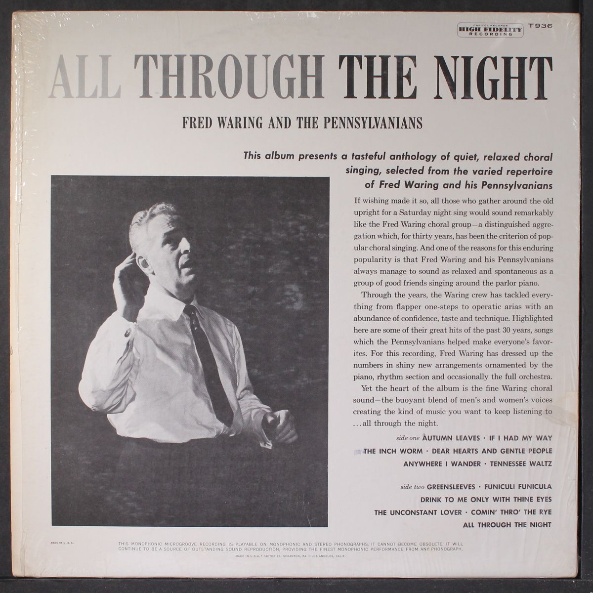 all through the night by FRED WARING