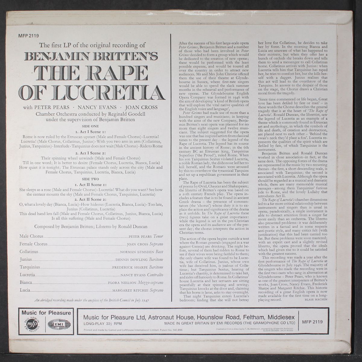 the rape of lucretia by LONDON CAST
