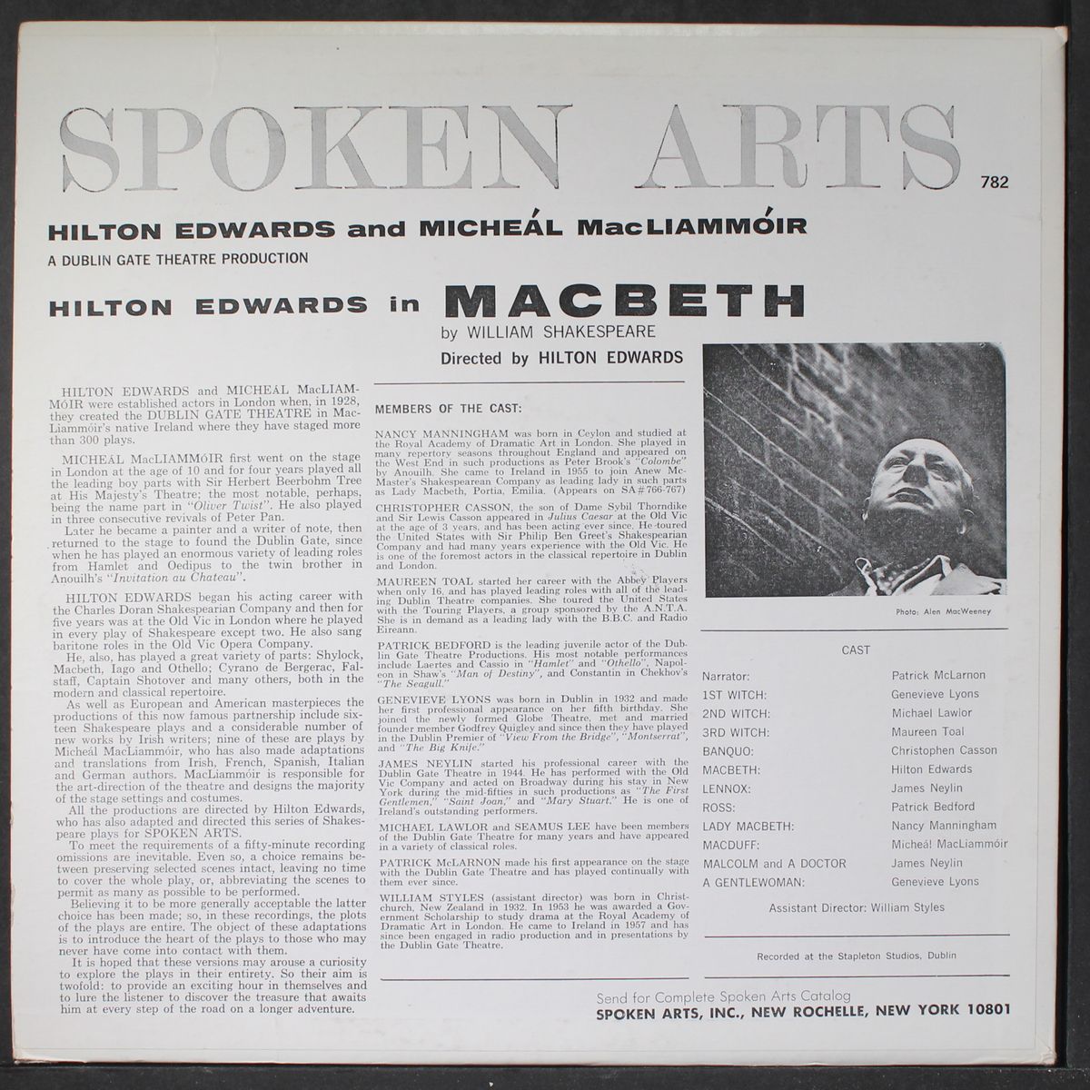 shakespeare: macbeth by HILTON EDWARDS & MICHEAL MACLIAMMOIR