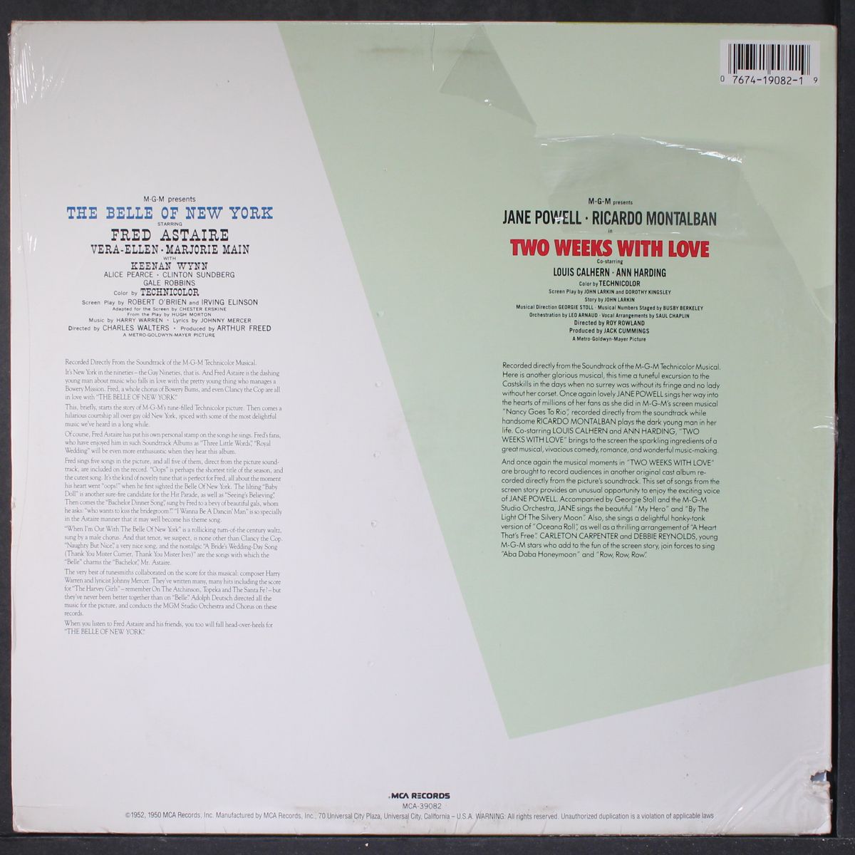two weeks with love / the belle of new york by SOUNDTRACK