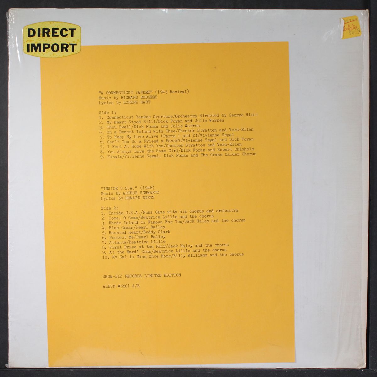 a connecticut yankee / inside u.s.a. by SOUNDTRACK
