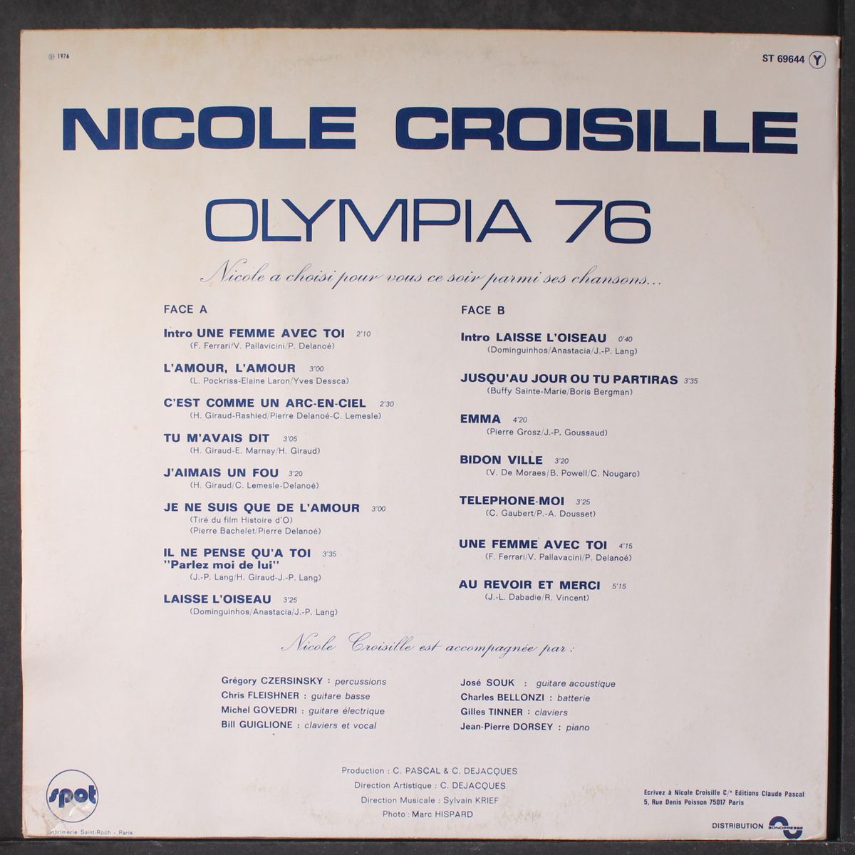 olympia 76 by NICOLE CROISILLE
