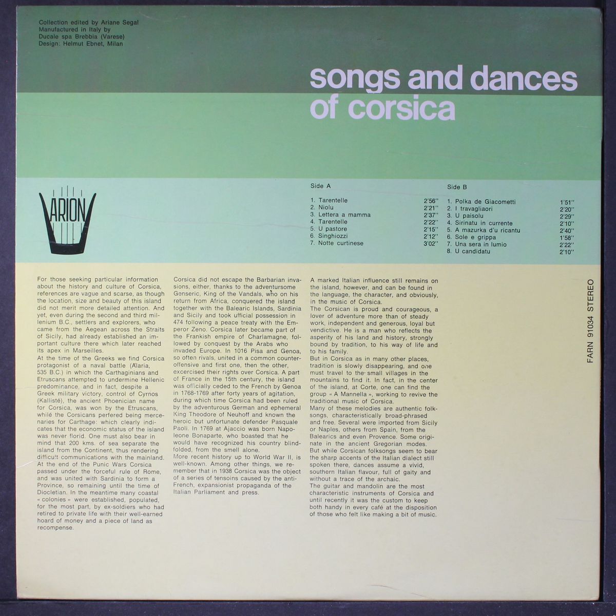songs an dances of corsica by A MANNELLA GROUP