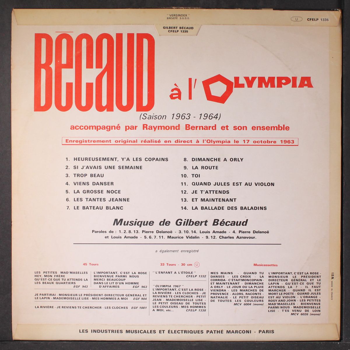 olympia by GILBERT BECAUD
