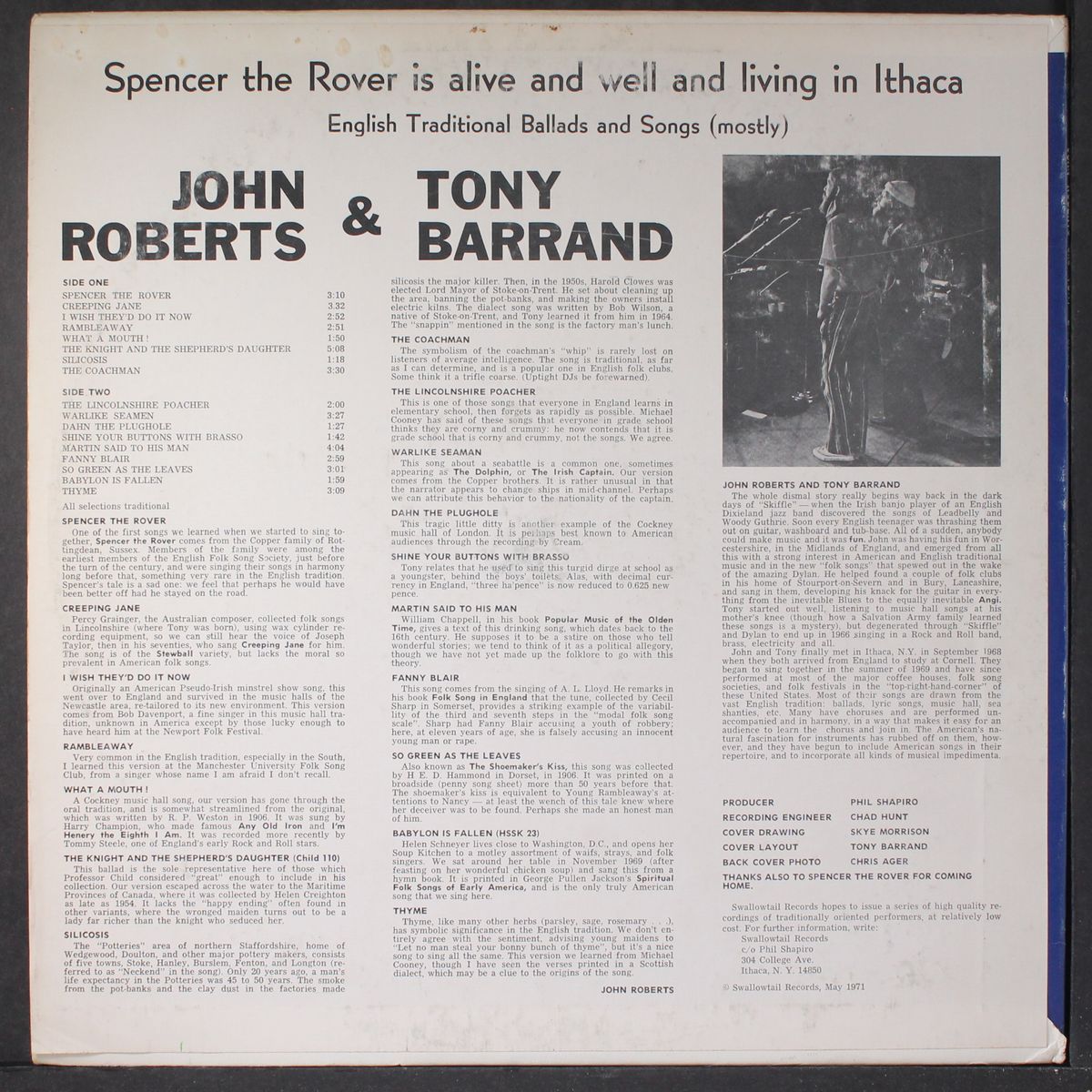 spencer the rover is alive and well and living in ithaca by JOHN ROBERTS & TONY BARRAND