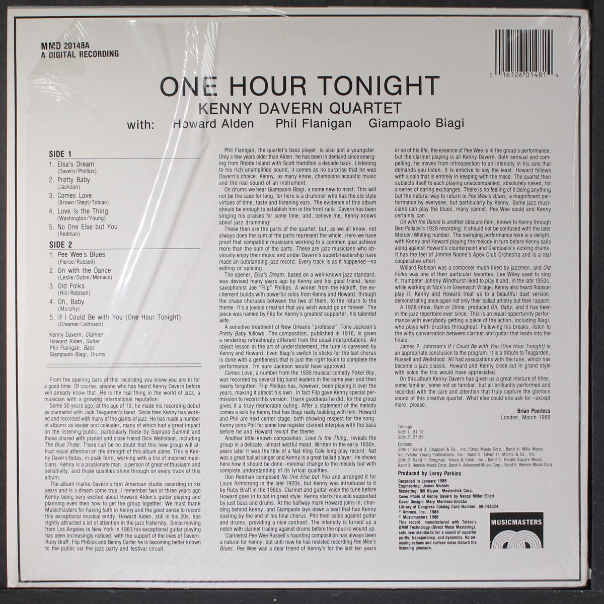 one hour tonight by KENNY DAVERN