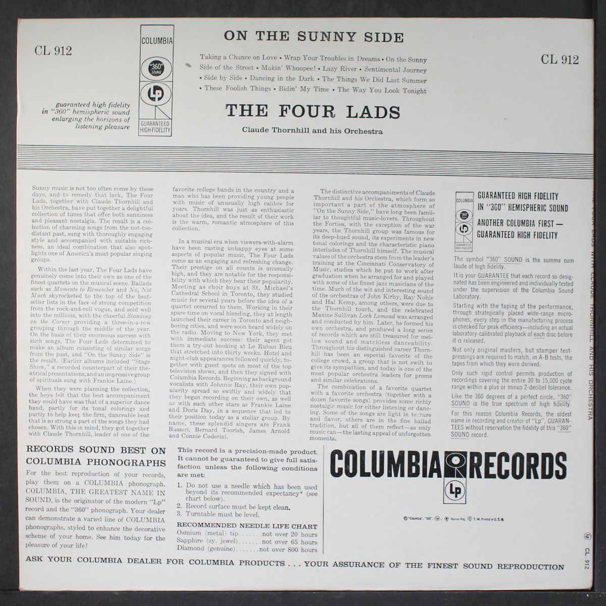 on the sunny side by FOUR LADS