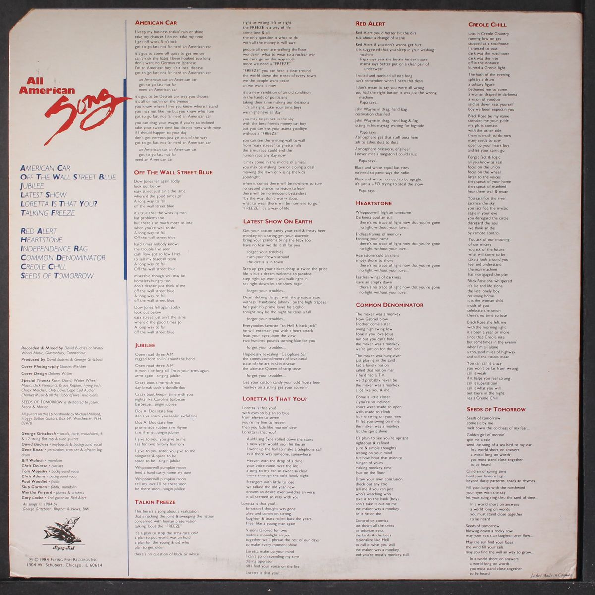 all american song by GEORGE GRITZBACH