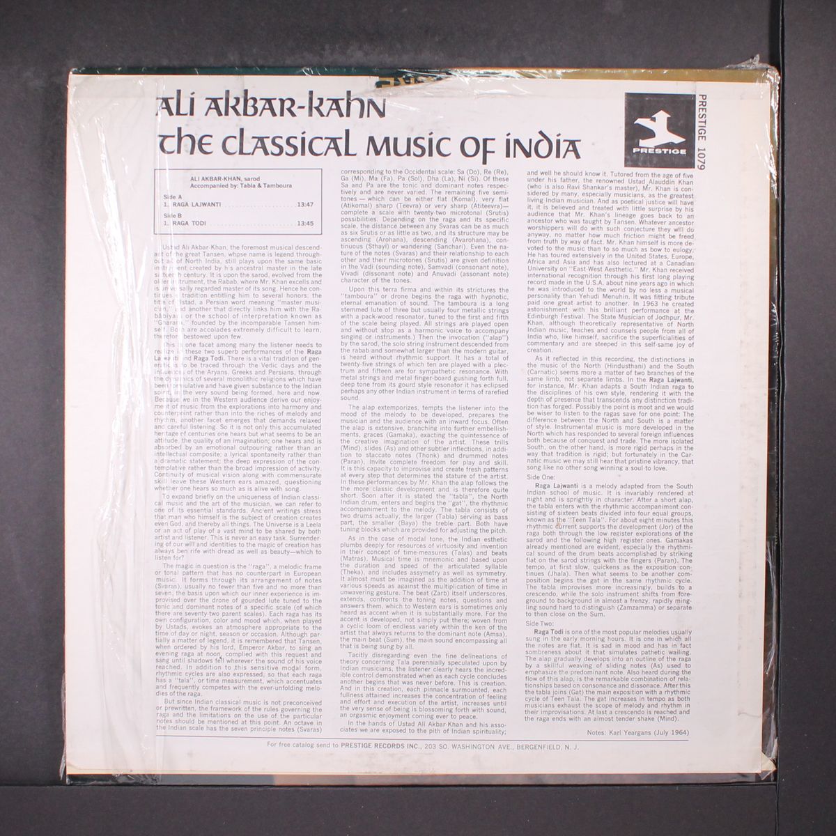 the classical music of india by ALI AKBAR-KHAN