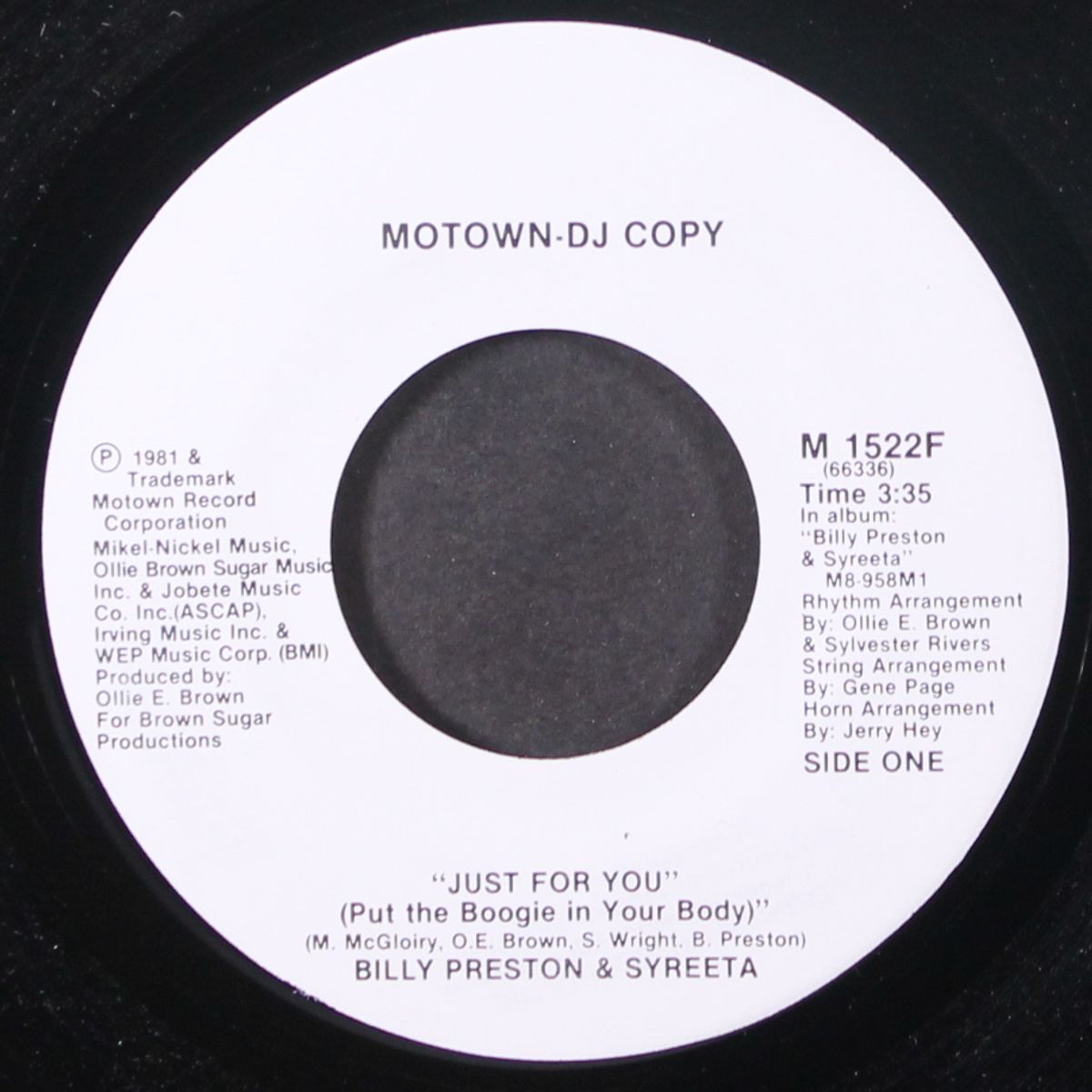just for you by BILLY PRESTON & SYREETA