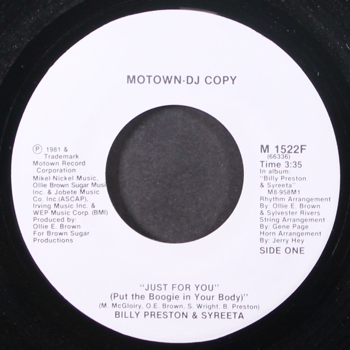 just for you by BILLY PRESTON & SYREETA