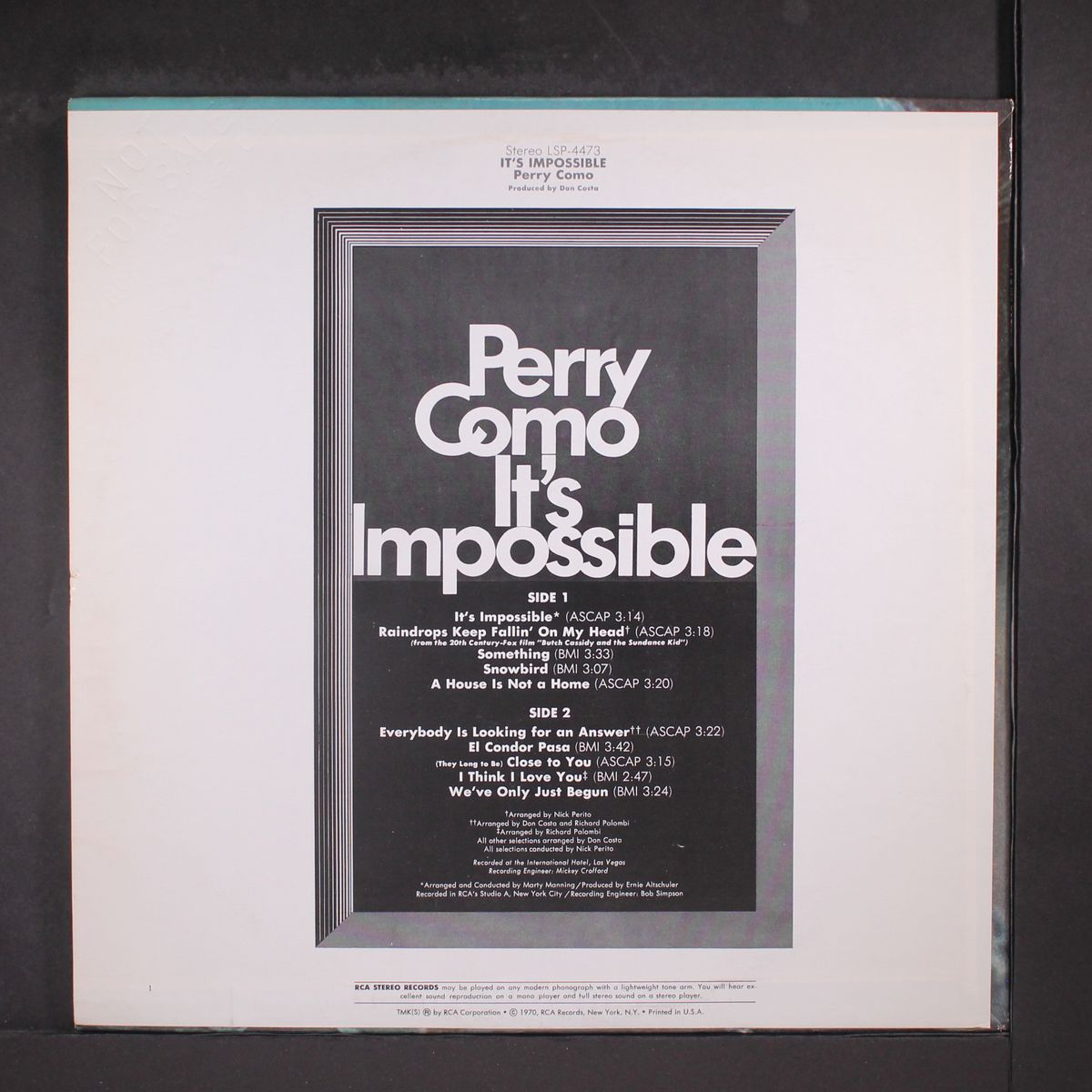 it's impossible by PERRY COMO