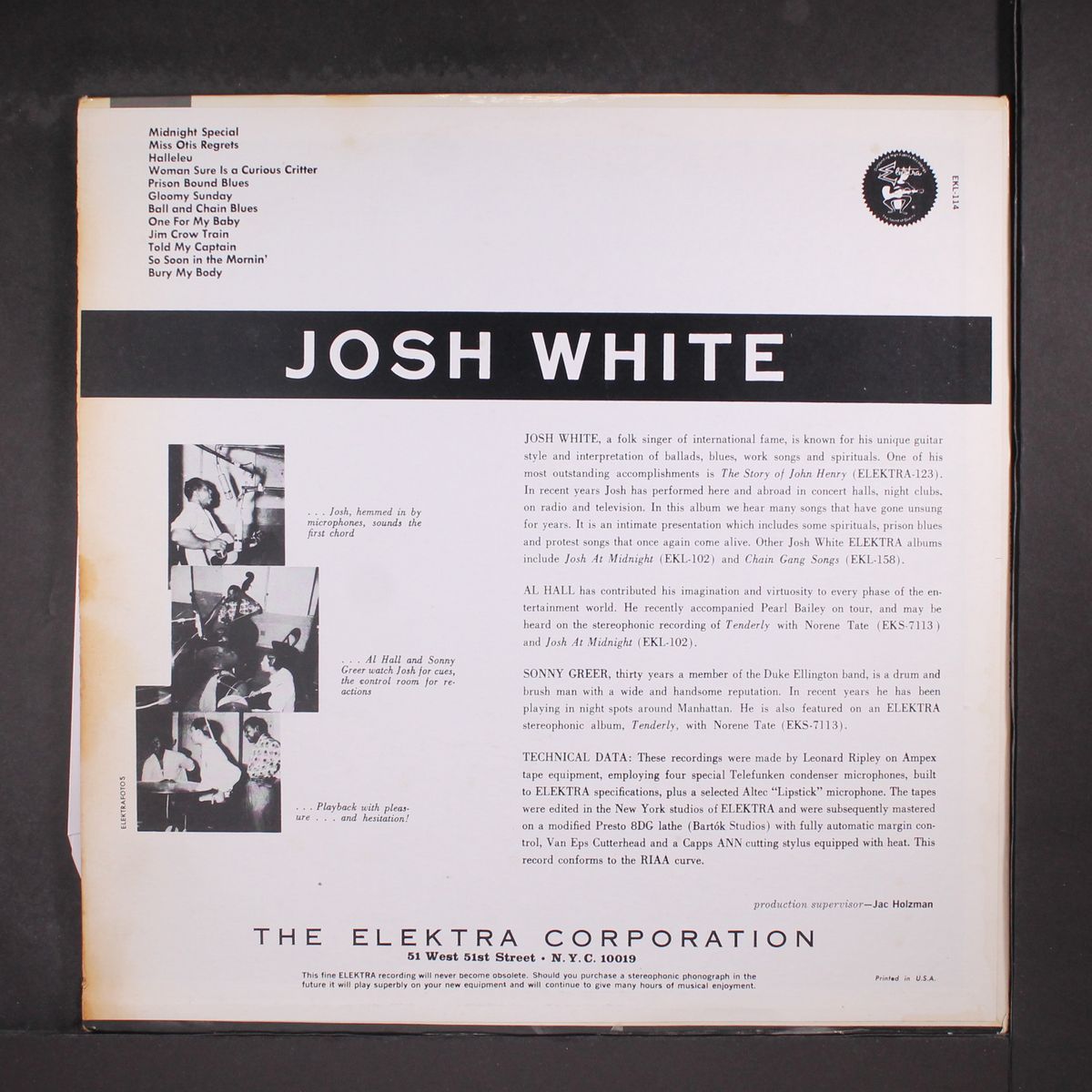 sings ballads, blues by JOSH WHITE