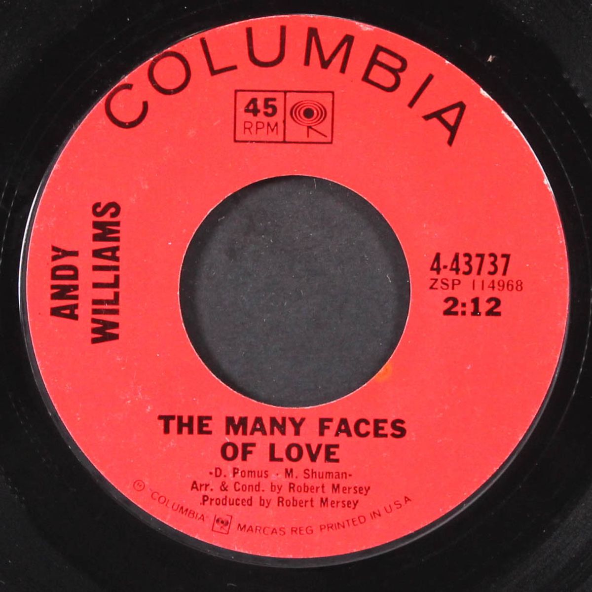 the many faces of love / in the arms of love by ANDY WILLIAMS